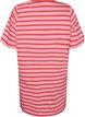 Langes oversized T-Shirt aus Bio-Baumwolle mit Streifen, Pink, Packshot image number 1