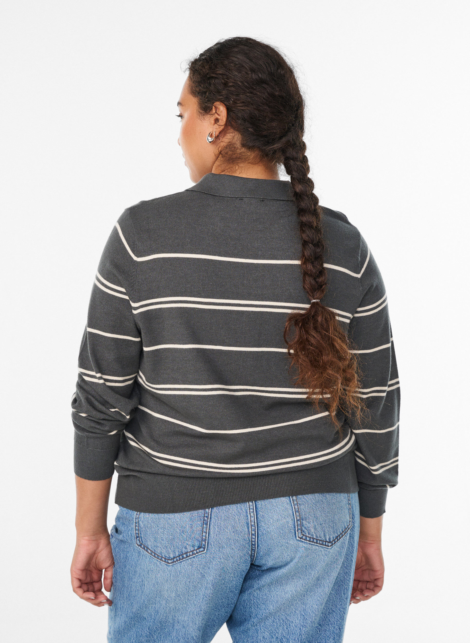Zizzi Strickbluse mit Kragen, Gr&uuml;n, Model image number 2