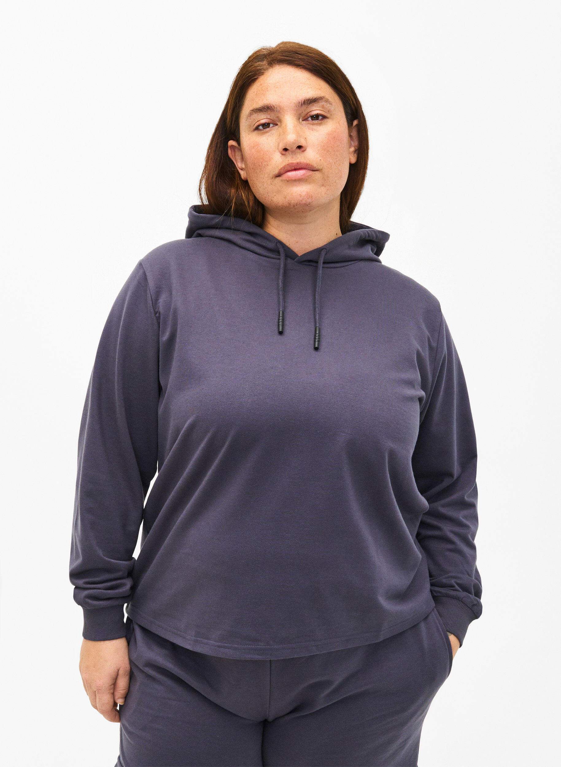 Zizzi Sweatshirt-Hoodie, Ombre Blue, Model image number 0