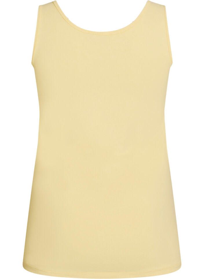 Einfarbiges Basic Top aus Baumwolle, Gelb, Packshot image number 1