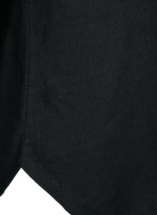 Langes Hemd aus Leinen-Viskose-Mischung, Black, Packshot image number 3