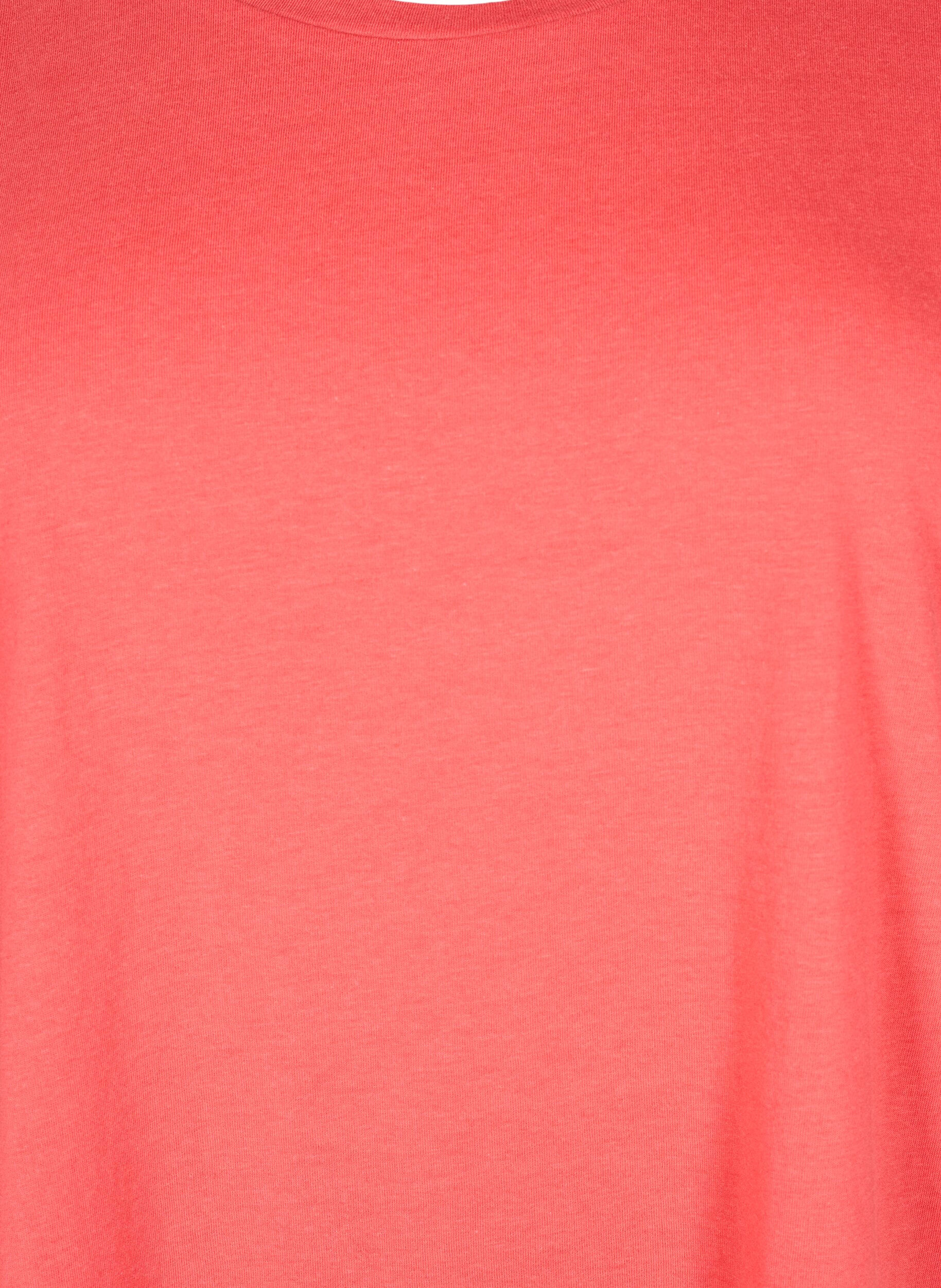 Zizzi T-Shirt aus Baumwollmischung mit kurzen &Auml;rmeln, Rot, Packshot image number 2