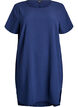 Kurzes Kleid mit gecrinkelter Textur und kurzen &Auml;rmeln, Blau, Packshot image number 0