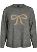 Pullover mit Glitzerschleife, Grau, Packshot image number 0