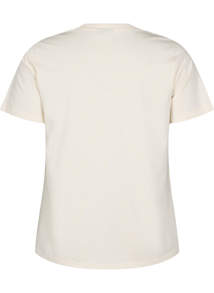 T-Shirt aus Bio-Baumwolle mit Print auf der Vorderseite, Vanille, Packshot image number 1