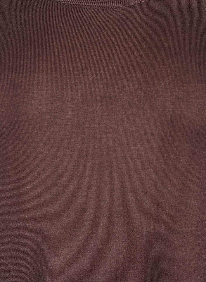 Knielanges Strickkleid mit kurzen Ärmeln., Braun, Packshot image number 2