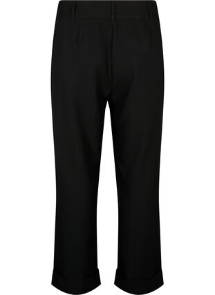 Hose mit hoher Taille und Umschlag, Black, Packshot image number 1