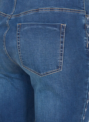 Nille Jeans mit hoher Taille und Stickerei, Blue denim, Packshot image number 3