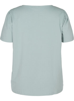 Kurzarm T-Shirt mit Spitzendetails, Silver Blue, Packshot image number 1