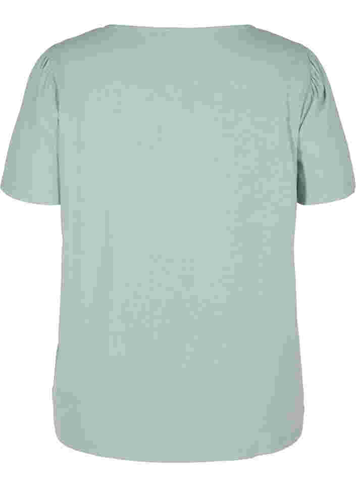 Kurzarm T-Shirt mit Spitzendetails, Silver Blue, Packshot image number 1