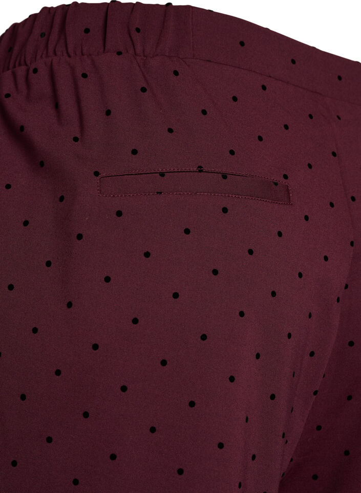 Gepunktete Hose mit hoher Taille und geraden Beinen, Rot, Packshot image number 3
