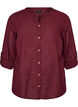 Baumwollbluse mit V-Ausschnitt, Rot, Packshot image number 0