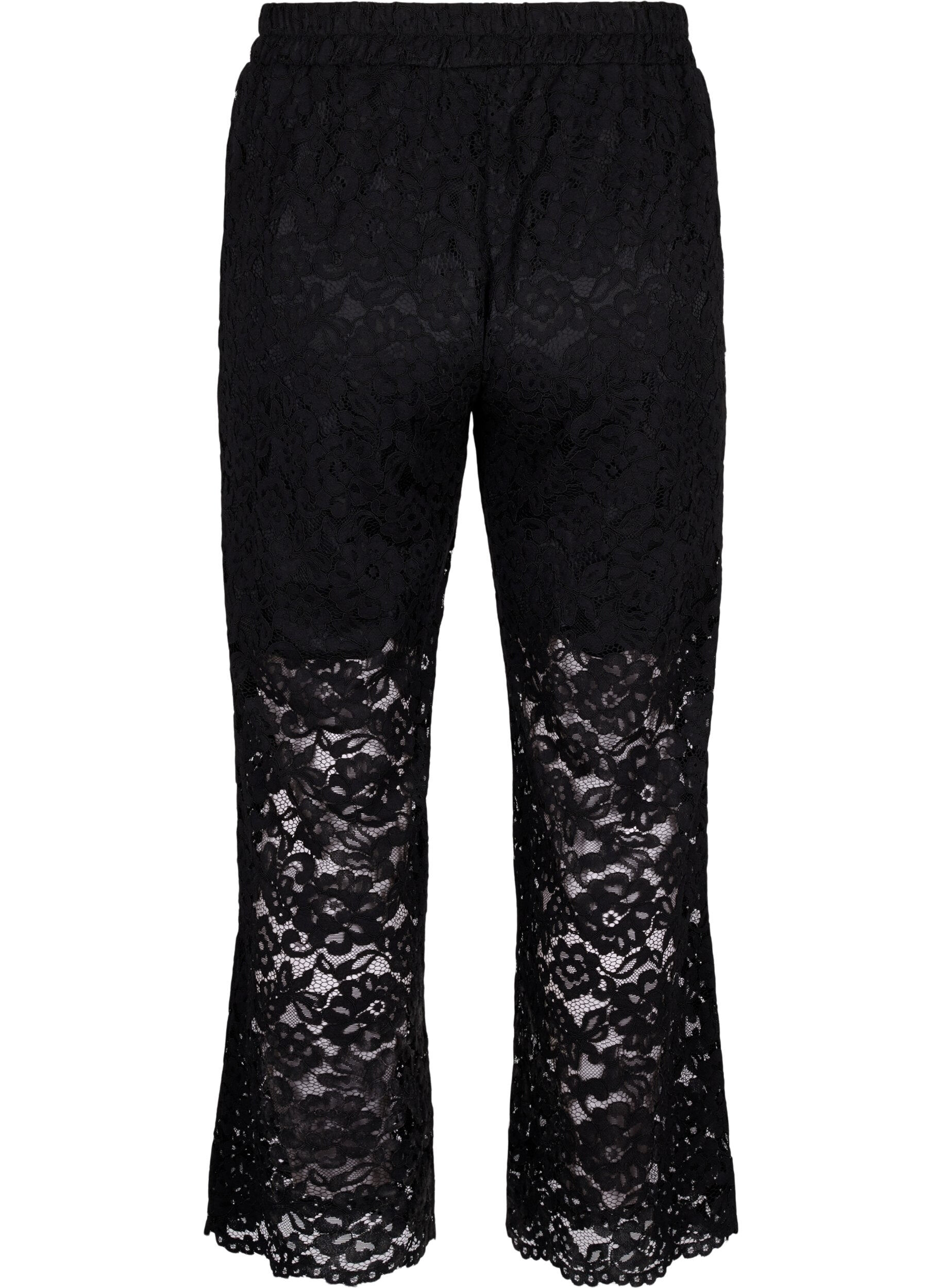 Zizzi Spitzenhose mit Taschen, Black, Packshot image number 1