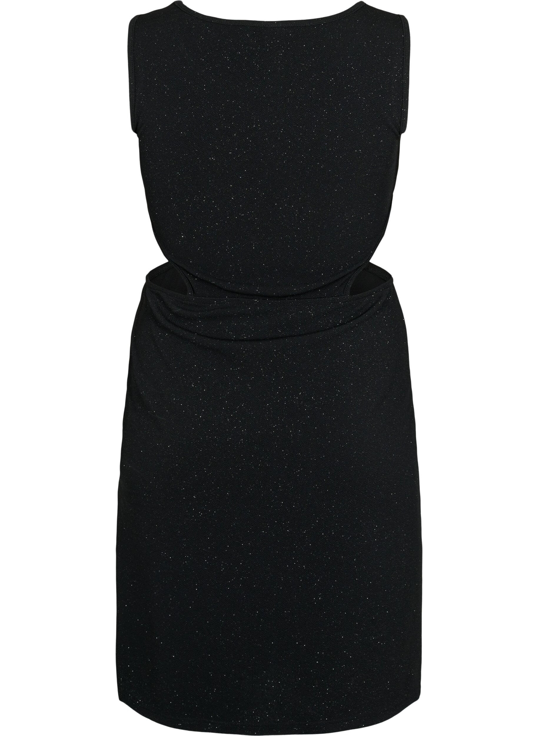 Zizzi &Auml;rmelloses Kleid mit ausgeschnittenem Teil, Black, Packshot image number 1