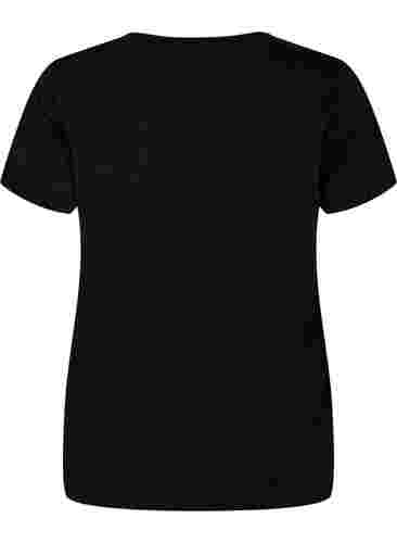 Trainings-T-Shirt mit Print, Black White Logo, Packshot image number 1