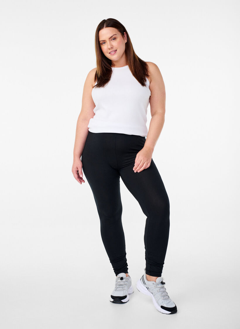 Basic Leggings aus Viskose, Schwarz, Model image number 1