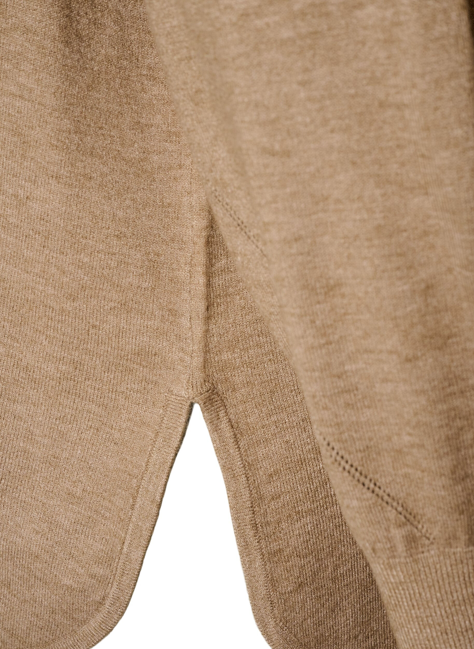 ZizziStrickbluse mit Rundhalsausschnitt und Strickmuster, Beige, Packshot image number 3