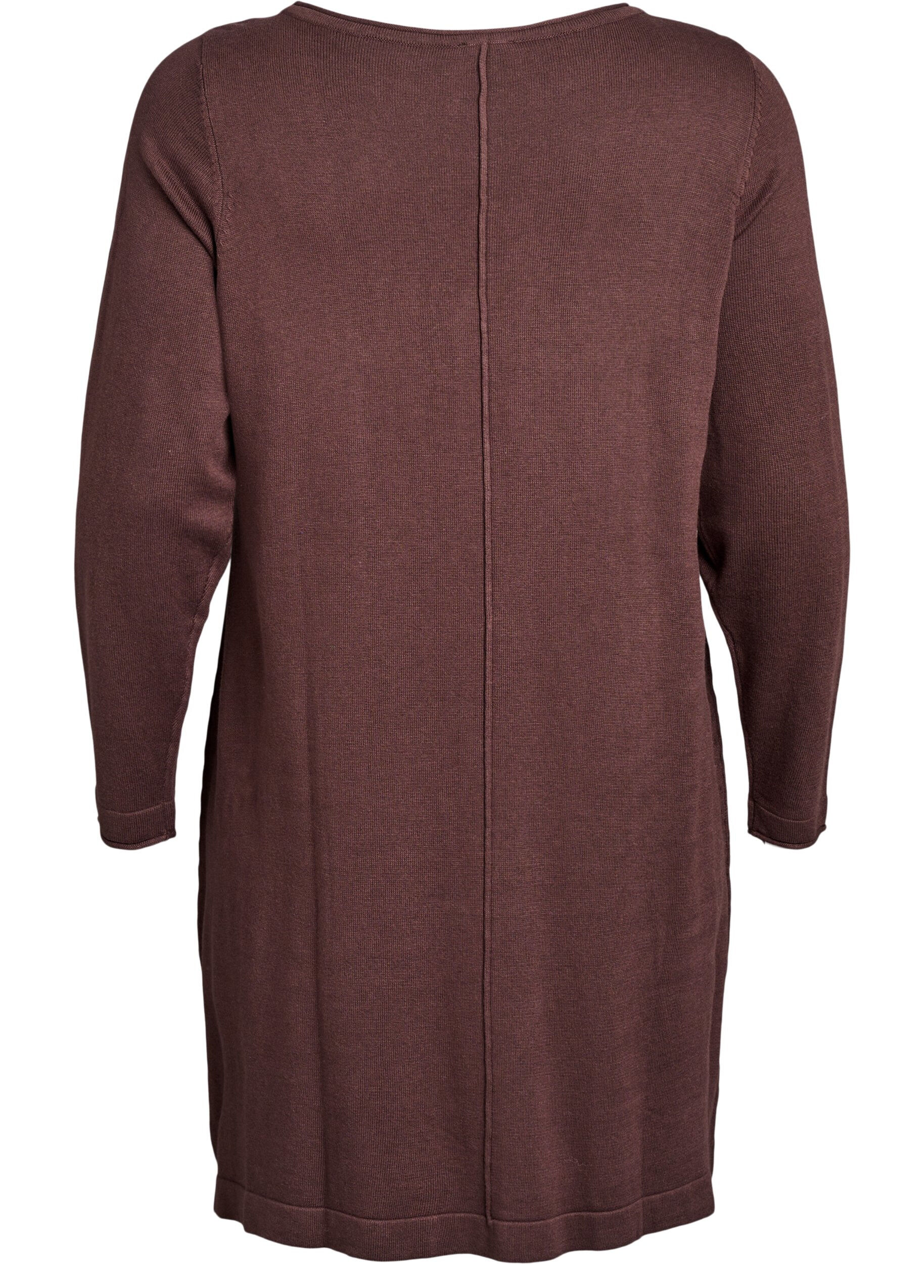 ZizziStrickkleid aus Baumwoll-Viskose-Mischung, Braun, Packshot image number 1