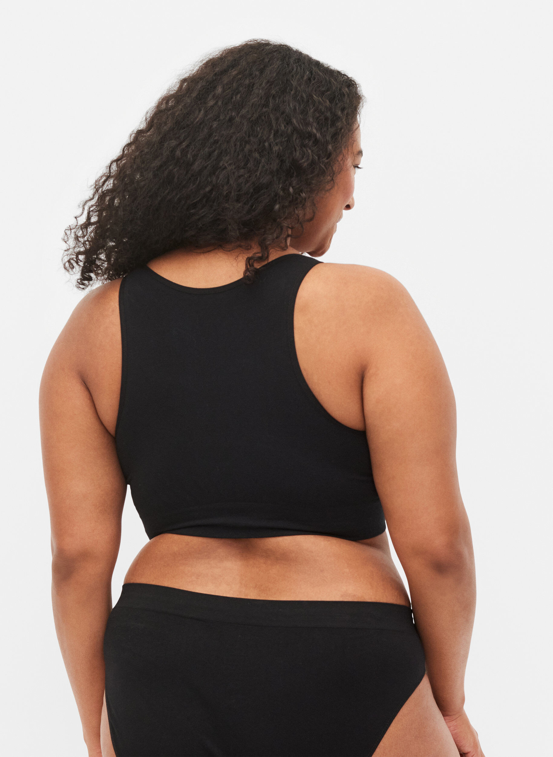 Zizzi Weicher BH mit Mesh, Black, Model image number 1