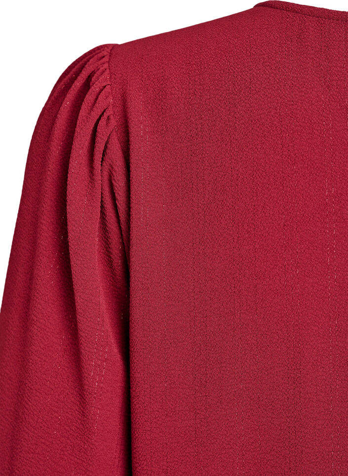 Bluse mit Glitzer, Dunkles Bordeaux, Packshot image number 3