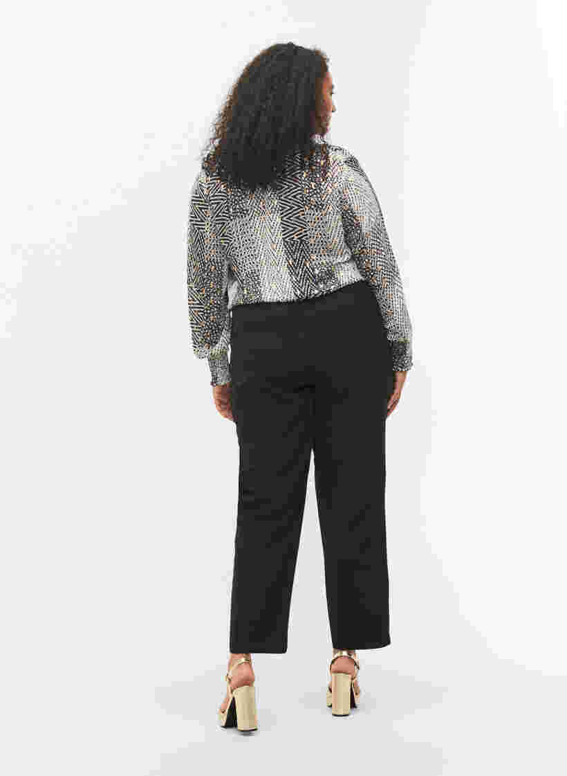 Einfarbige Hose mit Straight Fit, Black, Model image number 1
