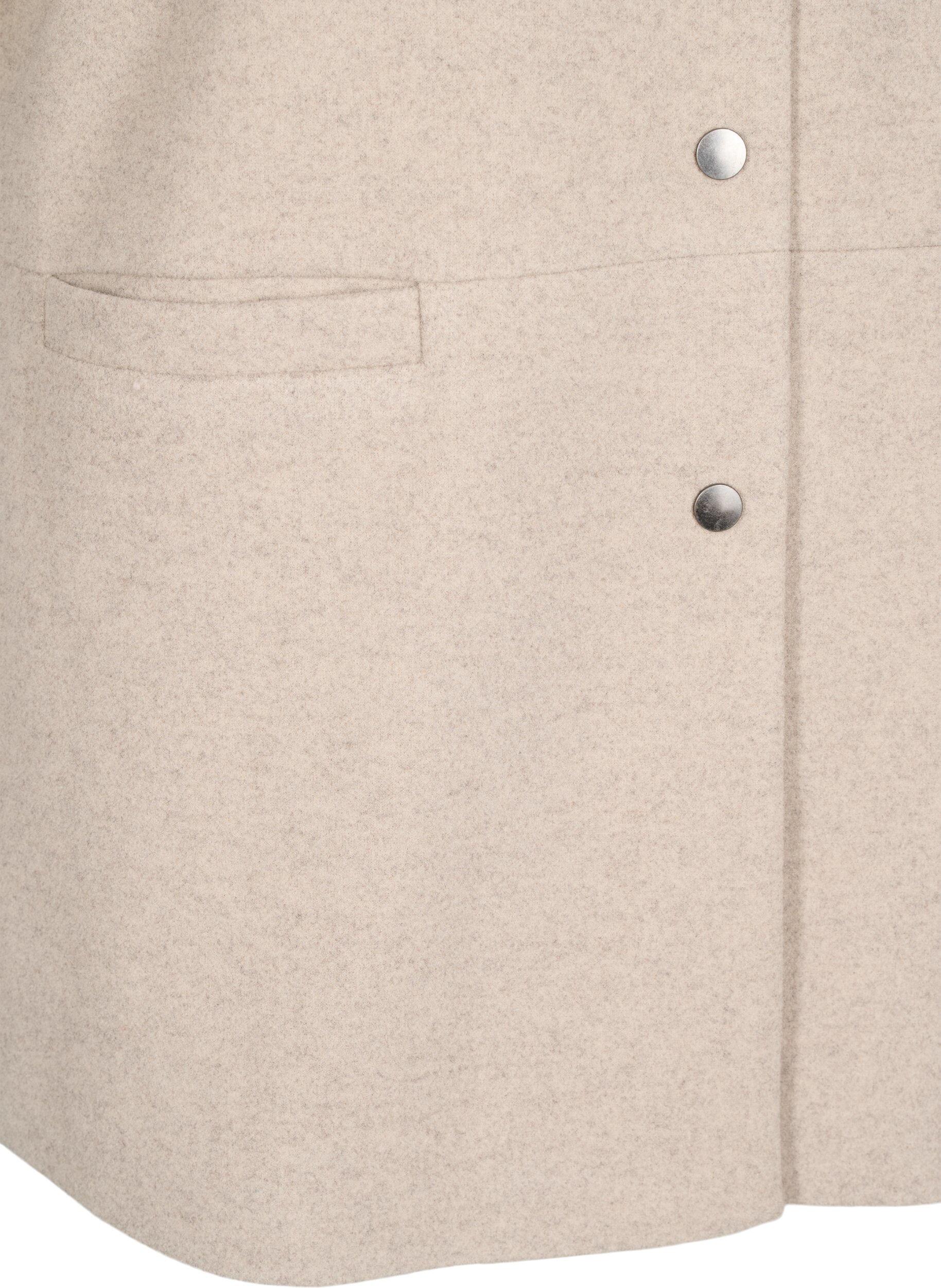 Zizzi Cape-Jacke in Wolloptik mit kurzen &Auml;rmeln, Simply Taupe Mel., Packshot image number 3