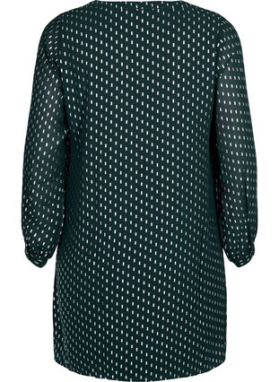 Langärmeliges Kleid mit Foliendruck, Scarab w. Silver, Packshot image number 1