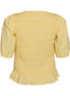 Smockbluse mit R&uuml;schensaum und U-Boot-Ausschnitt, Gelb, Packshot image number 1