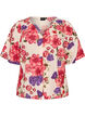 Kurz&auml;rmelige Bluse aus Baumwolle mit V-Ausschnitt, Rot, Packshot image number 0