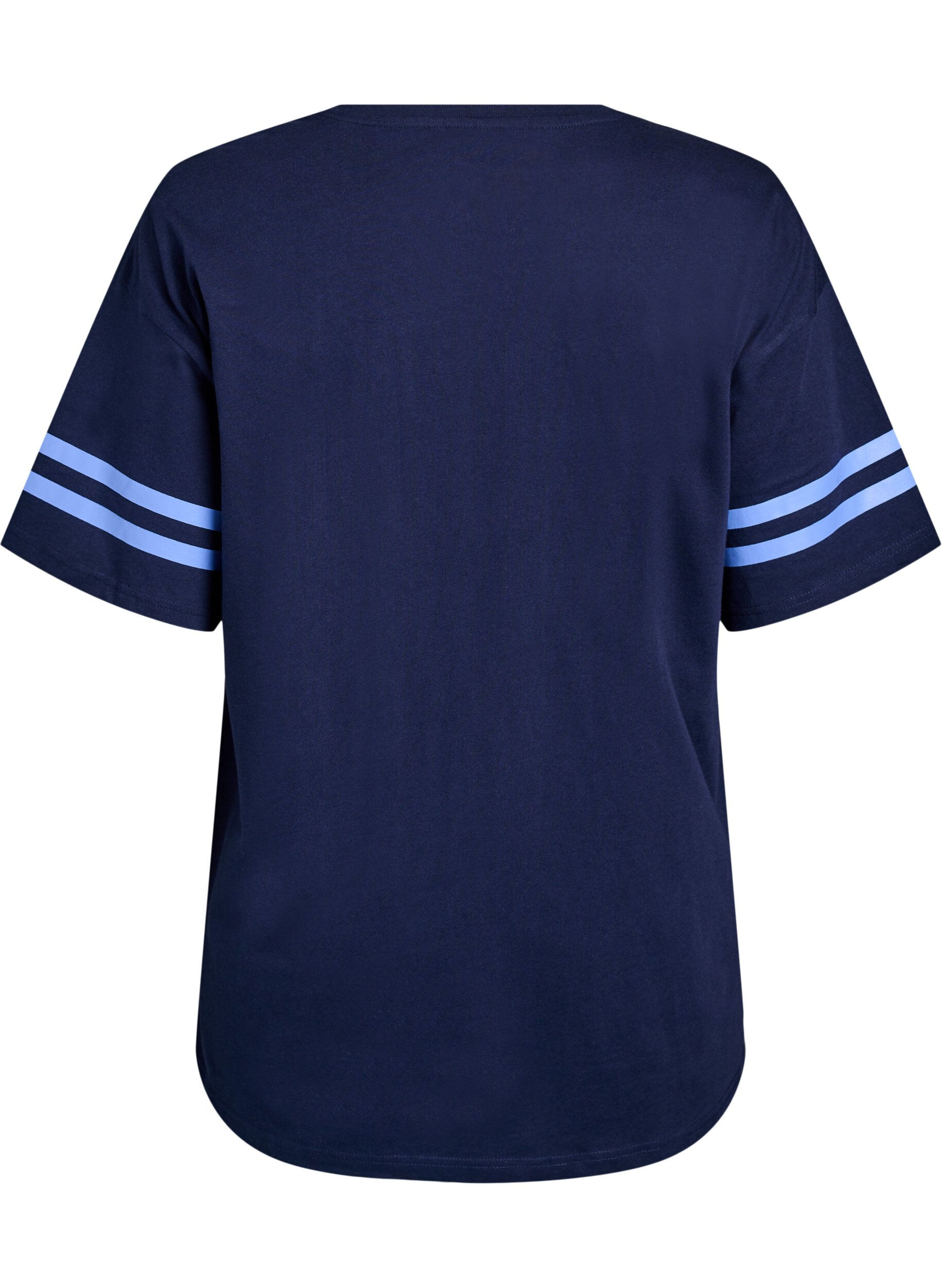 Zizzi Sportliches Oversize-College-T-Shirt, Blau, Packshot image number 1