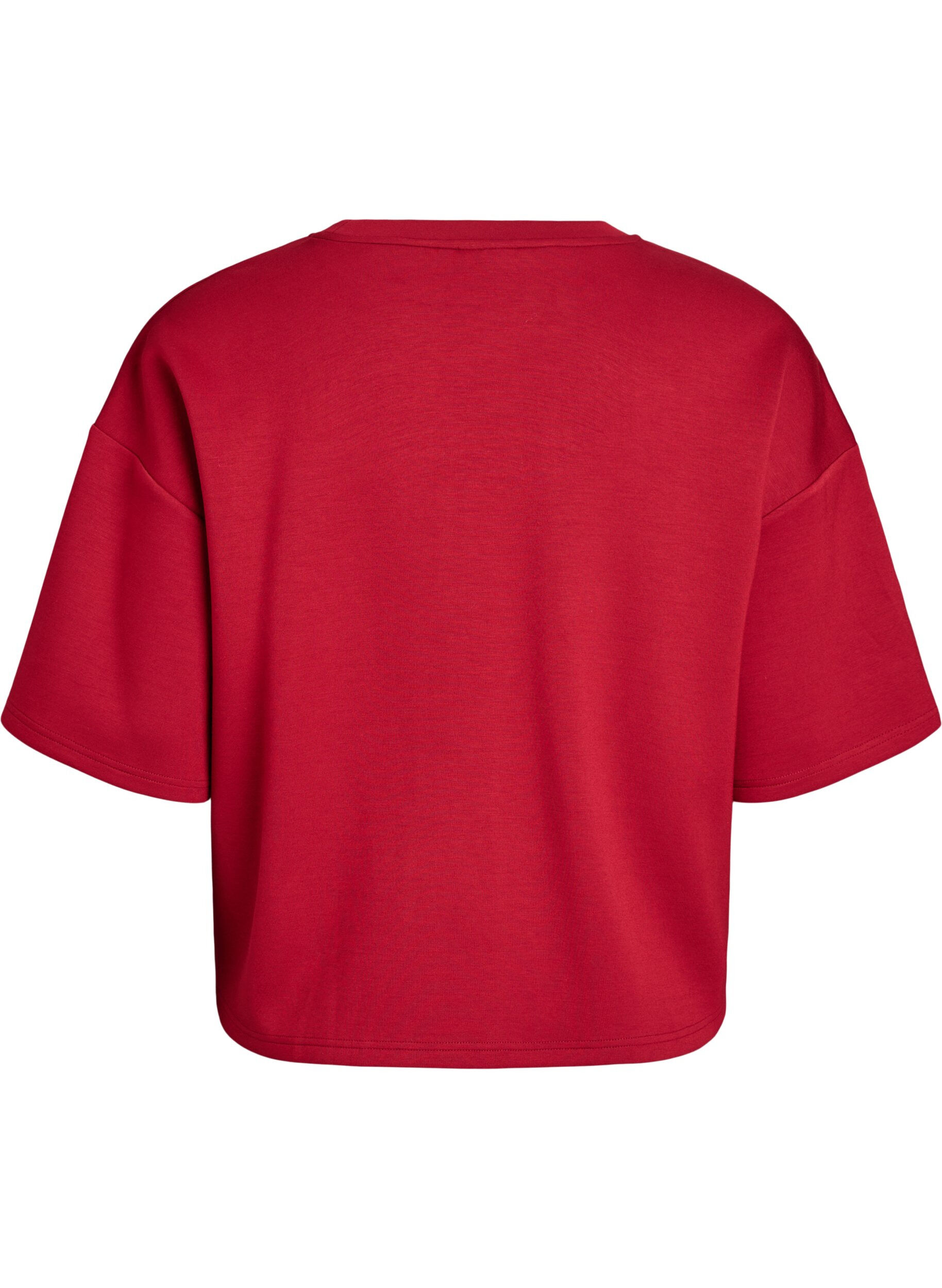 Zizzi Kurzes Loose-Fit T-Shirt aus Modal-Mix, Rot, Packshot image number 1