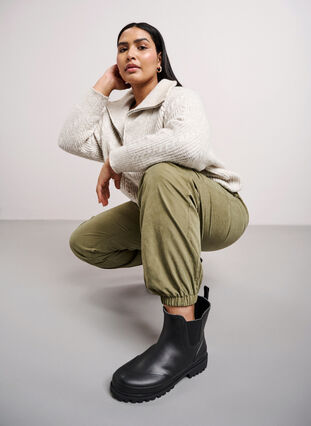 Kurze breite Passform Gummistiefel Schwarz 40 Weite M