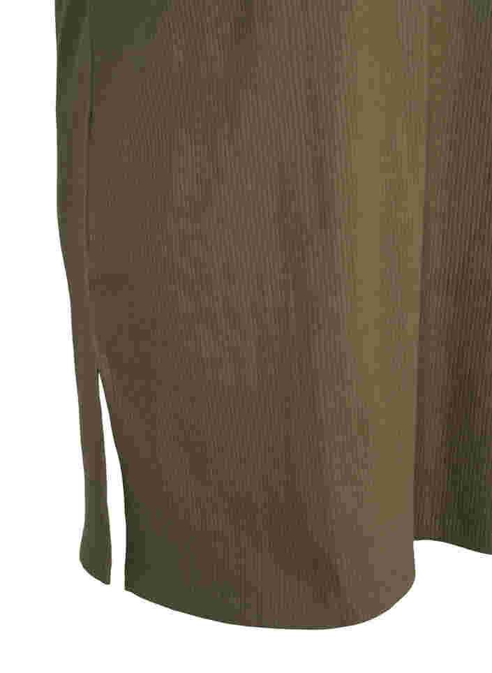 Kurzarm Kleid aus Baumwolle mit Rippstruktur, Ivy Green, Packshot image number 3