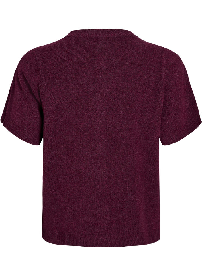 Strickjacke mit kurzen &Auml;rmeln, Dunkles Bordeaux, Packshot image number 1