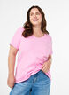 Einfarbiges Basic T-Shirt aus Baumwolle, Pink, Model image number 0