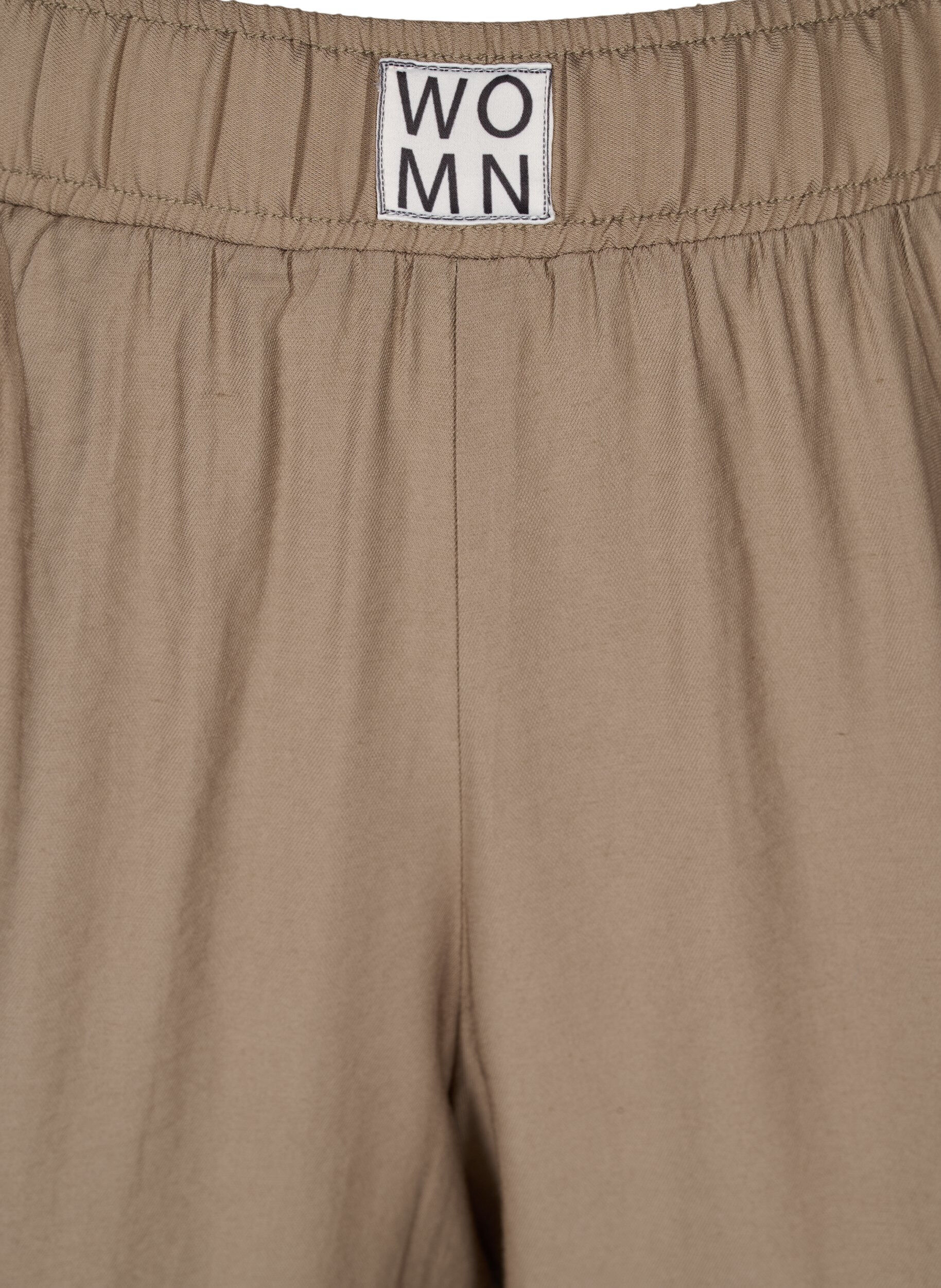 Zizzi Viskosehose mit Gummibund und Taschen, Timber Wolf, Packshot image number 2