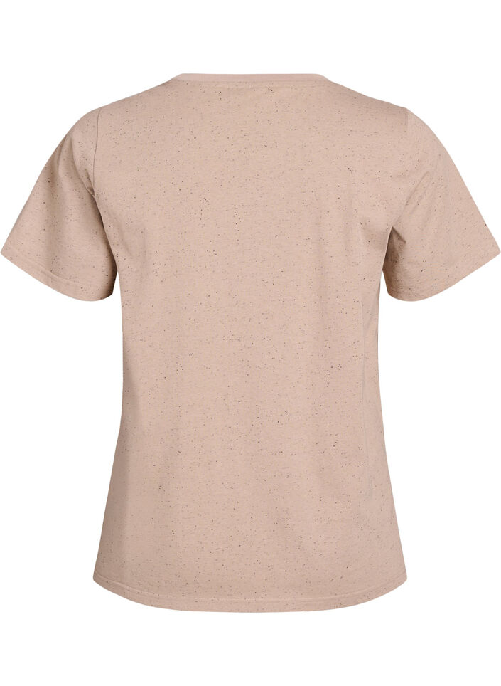 Baumwoll-T-Shirt mit Rundhalsausschnitt, Beige, Packshot image number 1