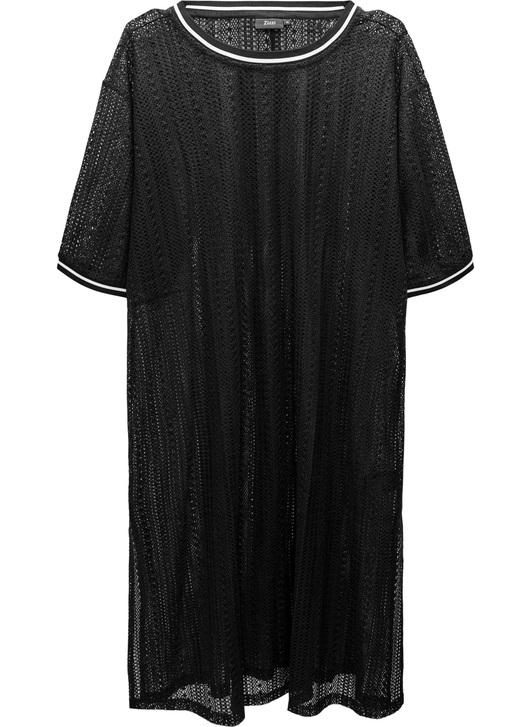 Midikleid aus Spitze mit kurzen &Auml;rmeln