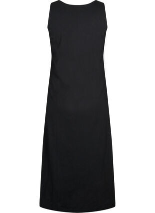Ärmelloses Kleid aus Baumwolle mit A-Linie, Black, Packshot image number 1