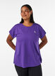 Einfarbiges Trainings-T-Shirt, Lila, Model image number 0