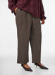 Hose mit kleinem Karomuster und geradem Bein, Braun, Model image number 2