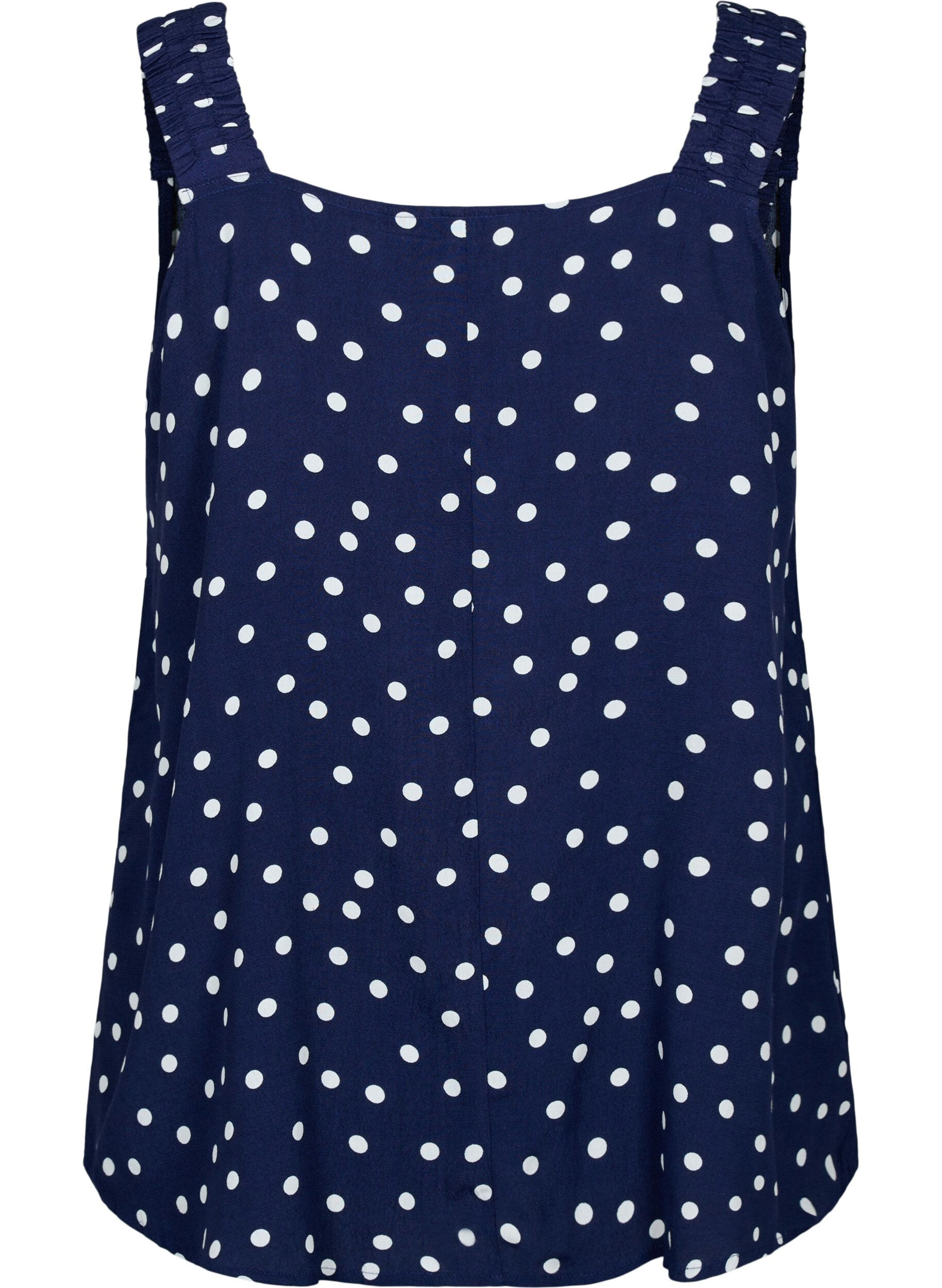 Zizzi Bedrucktes Viskosetop mit A-Linie, Peacoat Dot, Packshot image number 1