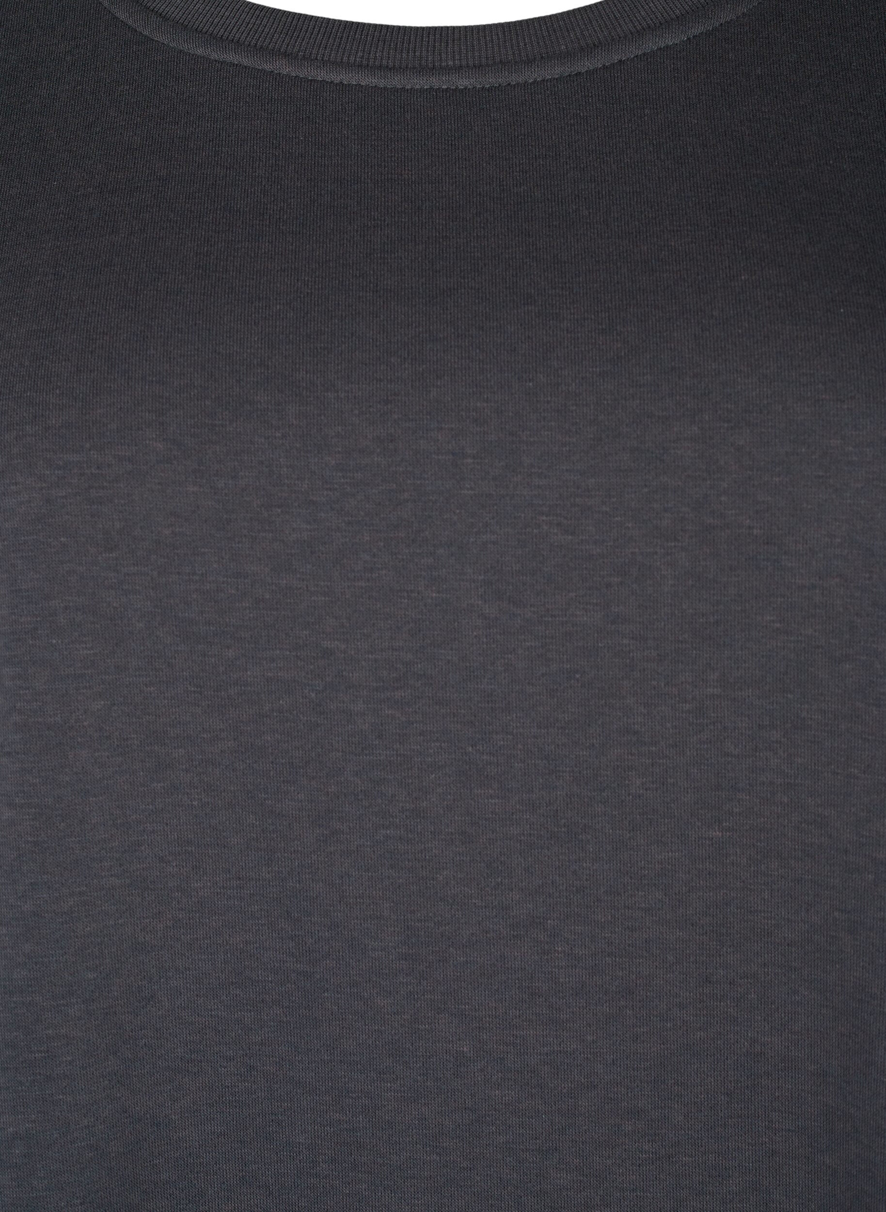 Zizzi Sweatkleid mit gestickten Details, Dark Grey, Packshot image number 2