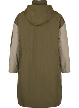 Kontrastfarbene Jacke mit Taschen, Dark Olive Comb., Packshot image number 1