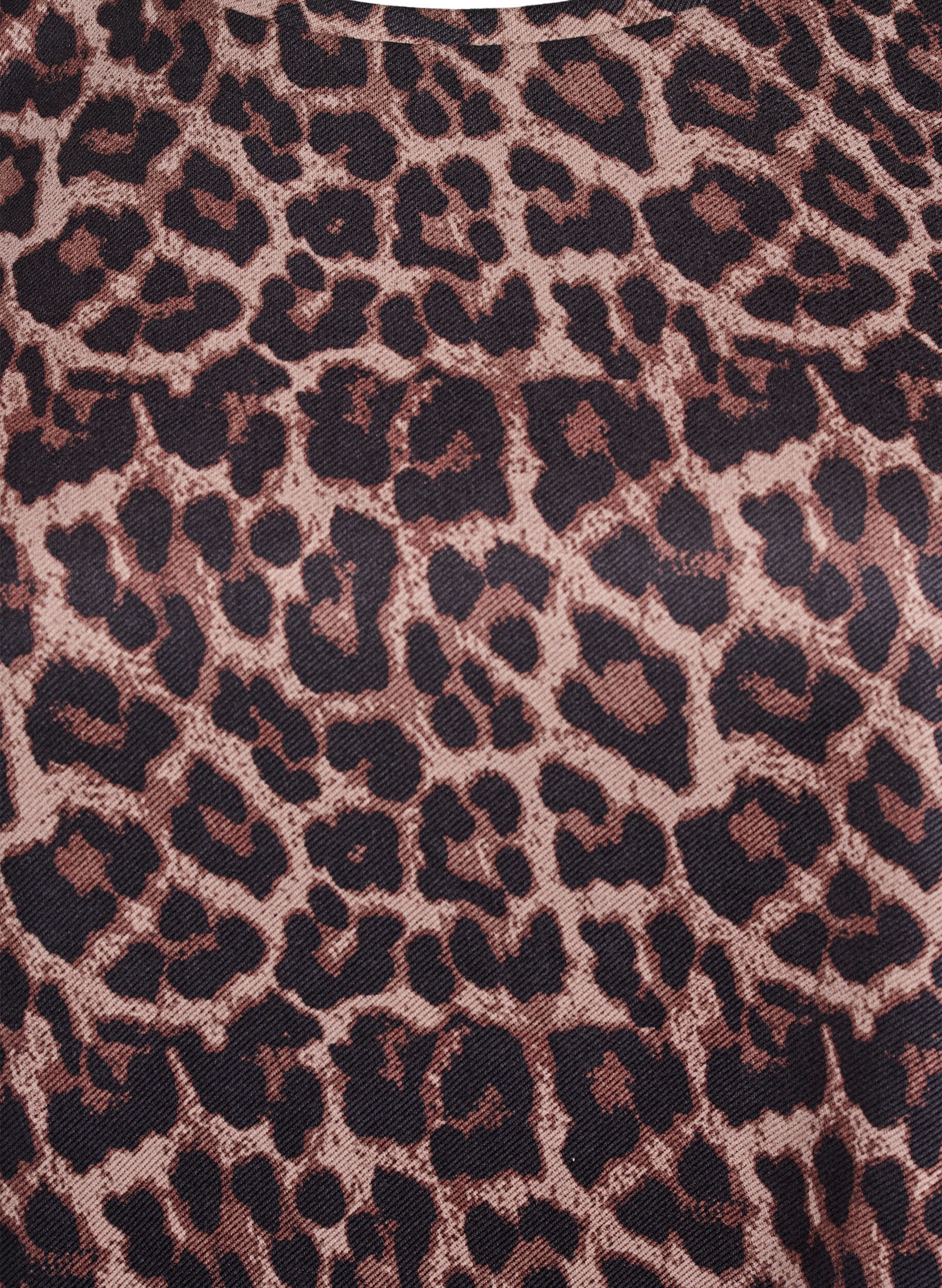 Zizzi Kurzes A-Linien-Kleid mit 7/8-&Auml;rmeln, Braun, Packshot image number 2