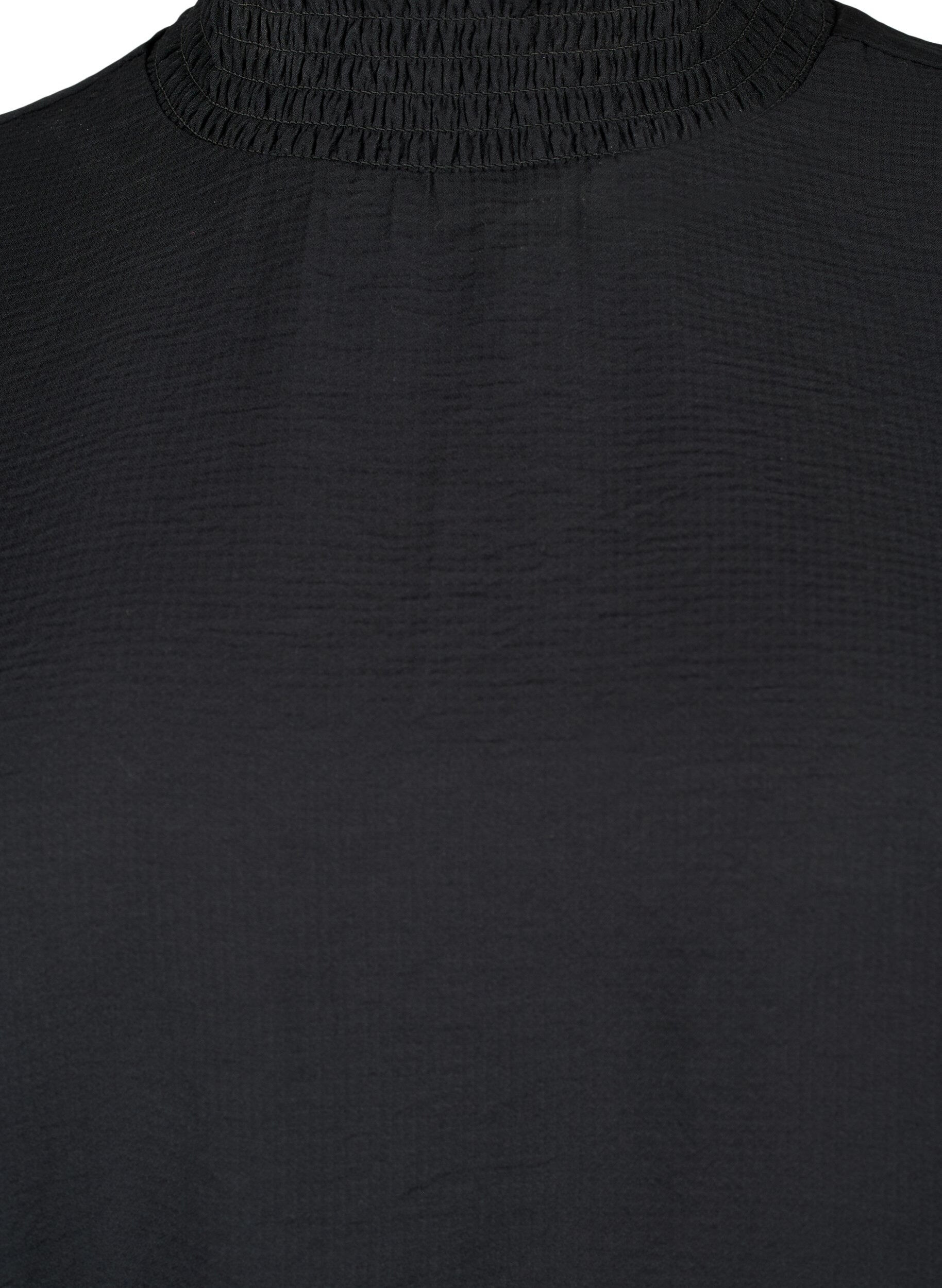 Zizzi Viskose Bluse mit Sch&uuml;rze, Black, Packshot image number 2