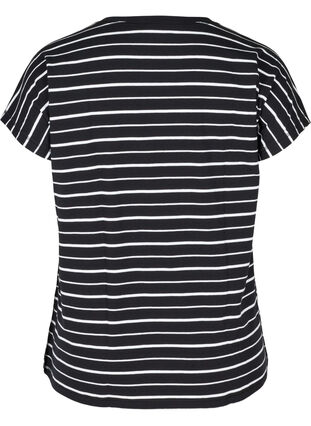 Gestreiftes T-Shirt aus Baumwolle, Black/White Stripe, Packshot image number 1