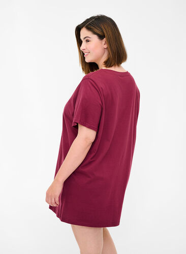 Oversize Nachtshirt aus Bio-Baumwolle, Tawny Port, Model image number 1