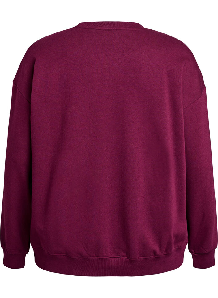 Sweatshirt mit Textaufdruck, Dunkles Bordeaux, Packshot image number 1