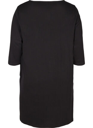 Baumwollkleid mit 3/4-Ärmeln und Taschen, Black, Packshot image number 1
